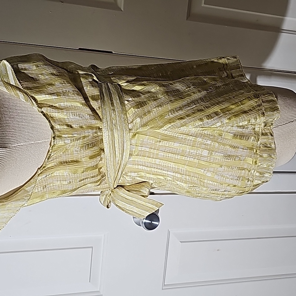 BCBG MAXAZRIA Women's wrap blouse with ruffle sleeves tie in back. Size XS. - Picture 5 of 8